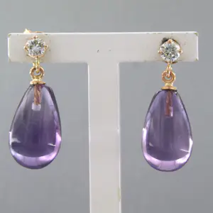 18k gouden oorhangers met amethist en briljant geslepen diamant tot. 0.22ct kaufen? Bieten Sie von 460!