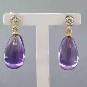 18k gouden oorhangers met amethist en briljant geslepen diamant tot. 0.22ct kaufen? Bieten Sie von 460!