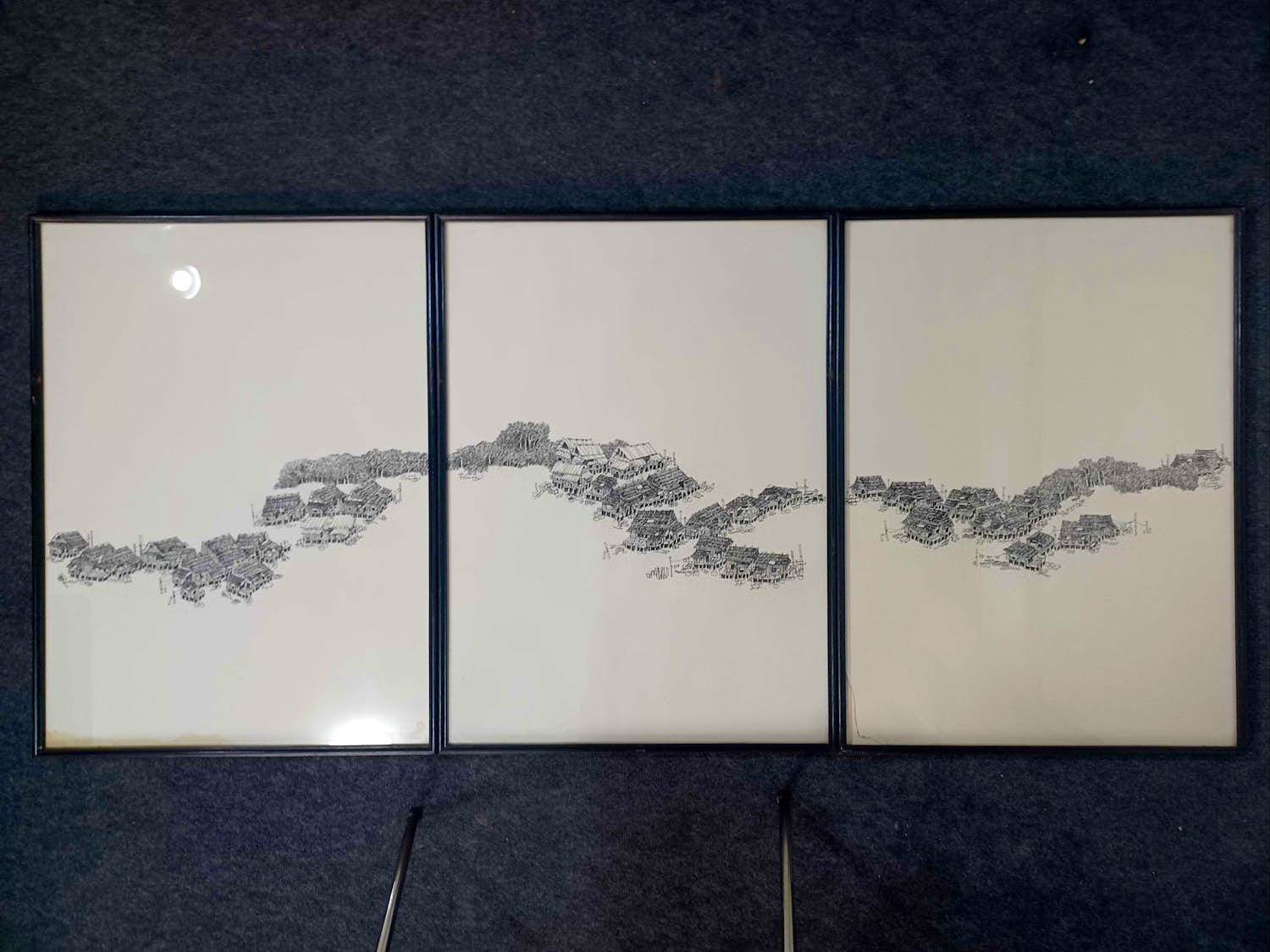 Niet of onleesbaar gesigneerd - Dorpje in Azië. kopen? Bied vanaf 1!