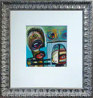 Henk Vierveijzer - Olieverf 'Teder' - Ingelijst verkocht voor € 245!