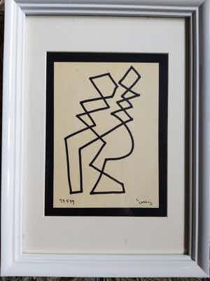 Siep van den Berg - Tango dansen - inkt op papier verkocht voor € 150!