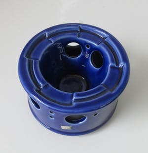 Plateelbakkerij Zenith - blauw platelen theelicht art deco stijl kopen? Bied vanaf 1!