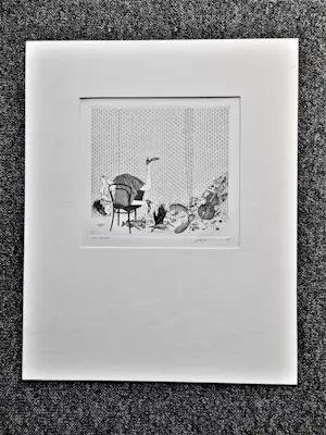 Peter Yvon de Vries - Groningse graficus - zeer kleine oplage (12/25) Ets "Inzicht" kopen? Bied vanaf 1!