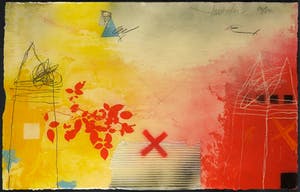 Theo Koster - Zeefdruk en collage achter epoxy, Traces 4 (met ophangsysteem) kopen? Bied vanaf 35!