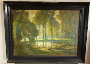 Buy Hubert Frans Leufkens - visvijver kasteel Cortenbach? Bid from 150!