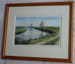 Niet of onleesbaar gesigneerd - Ingelijste aquarel, “Boterdiep, Groningen” – gesigneerd - 1998 kopen? Bied vanaf 1!