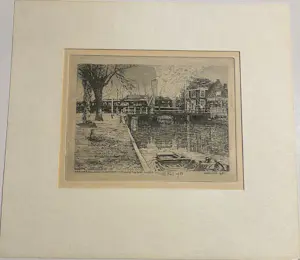Karel Kok - Lot van 2, Stoomtram Katwijk aan de Rijn Ca 1900 + Havenzicht kopen? Bied vanaf 30!