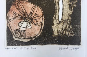 Jan Montyn - ets uit 1964 'Image of Dylan Thomas'+ handgeschreven gedicht - oplage 7 ex. kopen? Bied vanaf 115!