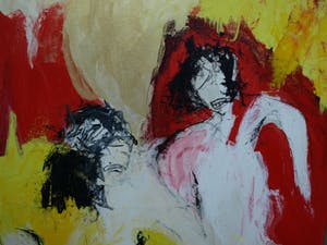 Menno Bauer - Acryl op doek , Bedrieglijk is de stilte - ingelijst - GROOT - 116 x 95 cm kopen? Bied vanaf 1!