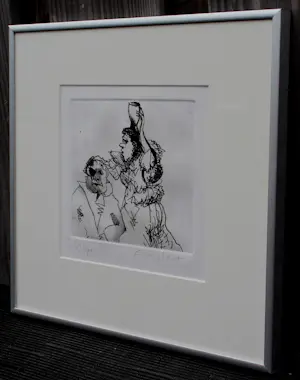 Constant - Ingelijste ets: de feeks (nieuwe lijst!) kopen? Bied vanaf 375!