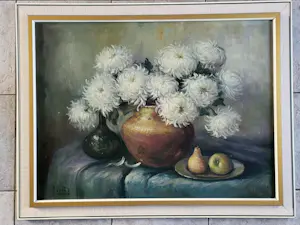 Pieter Johannes Tol - Bloemstilleven van Chrysanten in een pot. kopen? Bied vanaf 125!