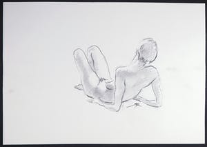 Jan Sluijters (jr.) - Krijttekening, Hangend naakt kopen? Bied vanaf 1!