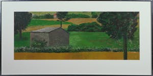 Hendrik Jan Visser - Acryl op papier, 3 bomen - Ingelijst kopen? Bied vanaf 20!