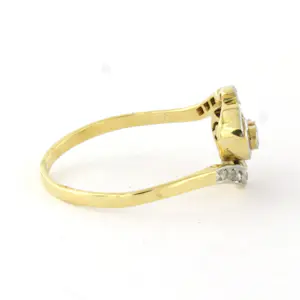 18k goud en platina ring met roos geslepen diamant tot. 0.05ct kaufen? Bieten Sie von 270!