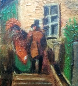 Niet of onleesbaar gesigneerd - Klassiek stadstafereel (in stijl: Hollandse school) kopen? Bied vanaf 10!