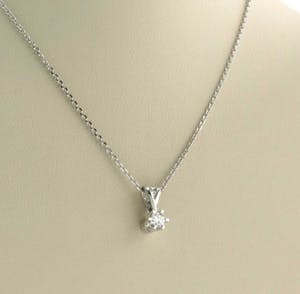 14K Goud - witgouden solitairhanger 0.10 ct. met collier kopen? Bied vanaf 150!