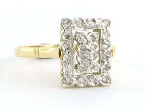 18k bicolour gouden ring bezet met single cut geslepen diamant tot. 0.30ct kopen? Bied vanaf 360!