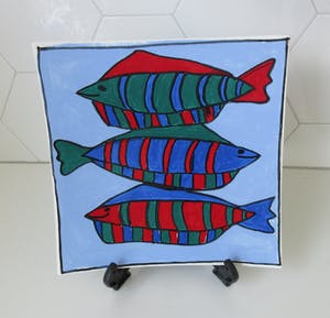 Plateelfabriek Schoonhoven N.V. - Wandbord vissen design Jacqueline Fransman kopen? Bied vanaf 1!