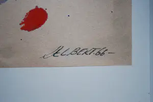 Albert Soons - abstracte gouache, zuurvrij ingelijst, 1966 kopen? Bied vanaf 175!