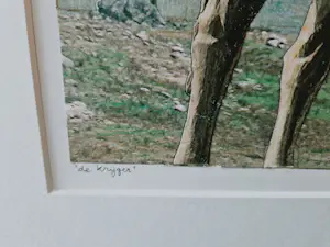 Annemarie Petri - Magnifieke gemengde techniek (o.a.collage) "de Krijger" - handgesigneerd -1999 kopen? Bied vanaf 20!