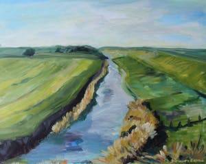 Dieuwer Elema - Landschap Westpolder Noord Groningen kopen? Bied vanaf 300!