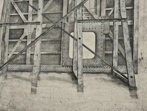 Siet Zuyderland - Fraai gedetailleerde potloodtekening "facade" ingelijst - gesigneerd kopen? Bied vanaf 57!