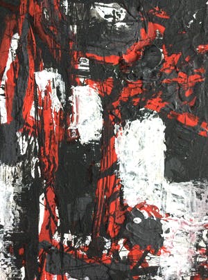 Niet of onleesbaar gesigneerd - Compositie in wit-rood-zwart kopen? Bied vanaf 1!