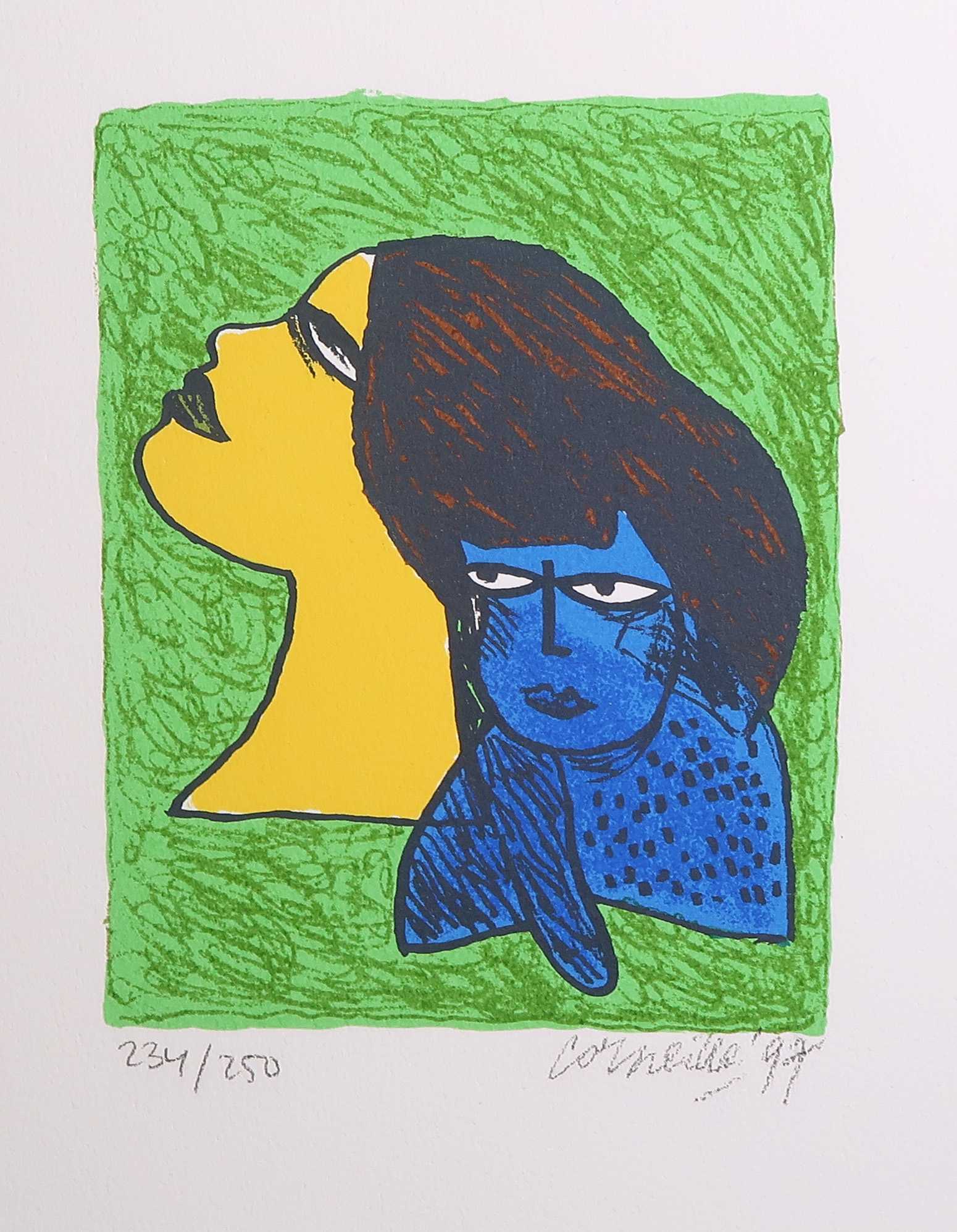 Corneille - Zeefdruk, Femme au chat bleu kopen? Bied vanaf 70!