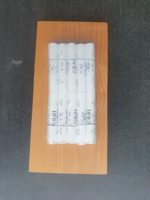 Jan Henderikse - Zero - rollen centen op paneel - 29 x 14 x 4 cm kopen? Bied vanaf 250!