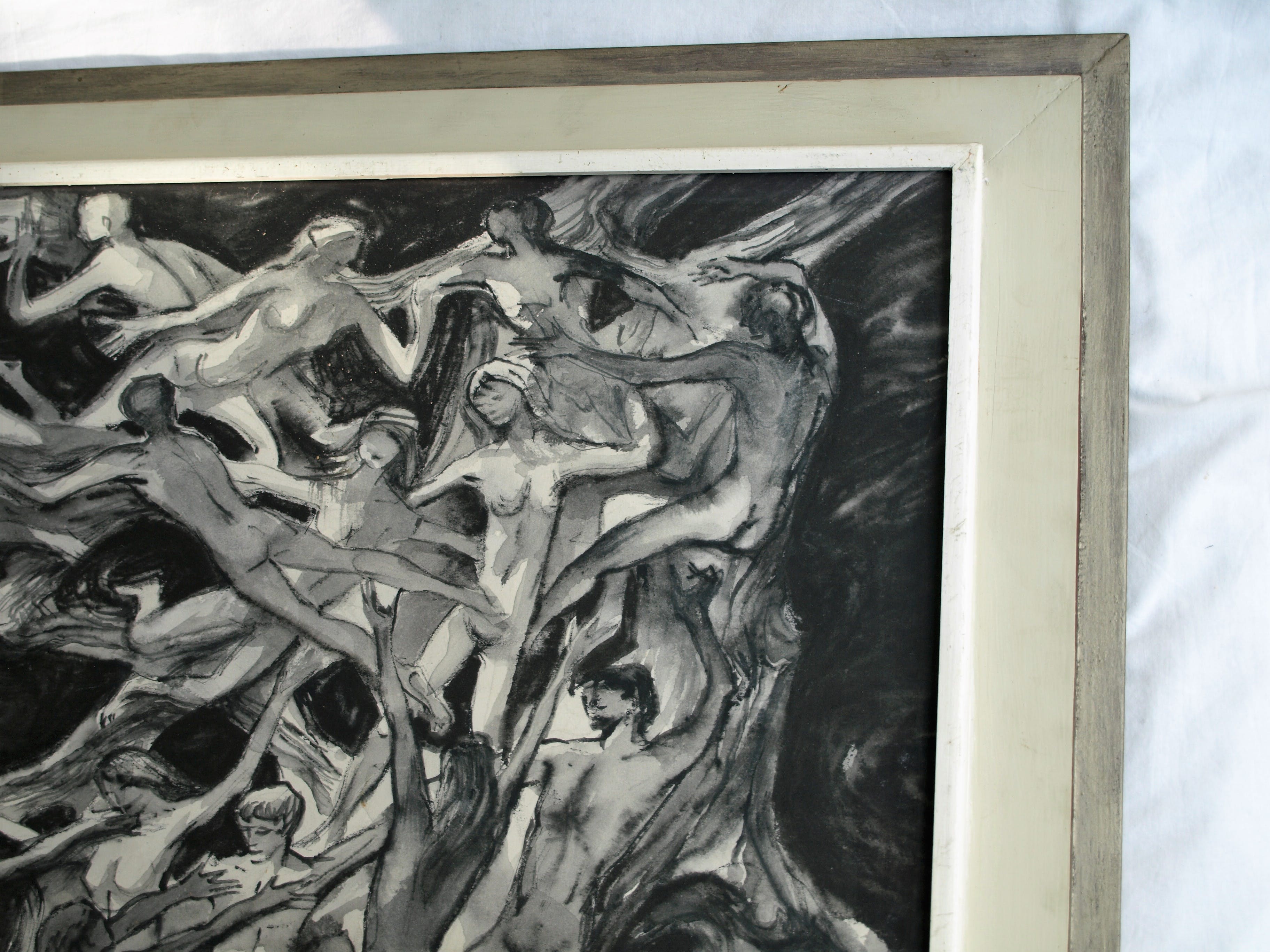 Klaas Pijlman - Pastel en inkt , Naakten – GROOT - ingelijst – 1970 kopen? Bied vanaf 1!