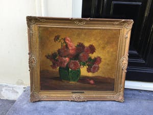 Cornelis Raaphorst - C4813, Stilleven met Chrysanten in gemberpot kopen? Bied vanaf 200!