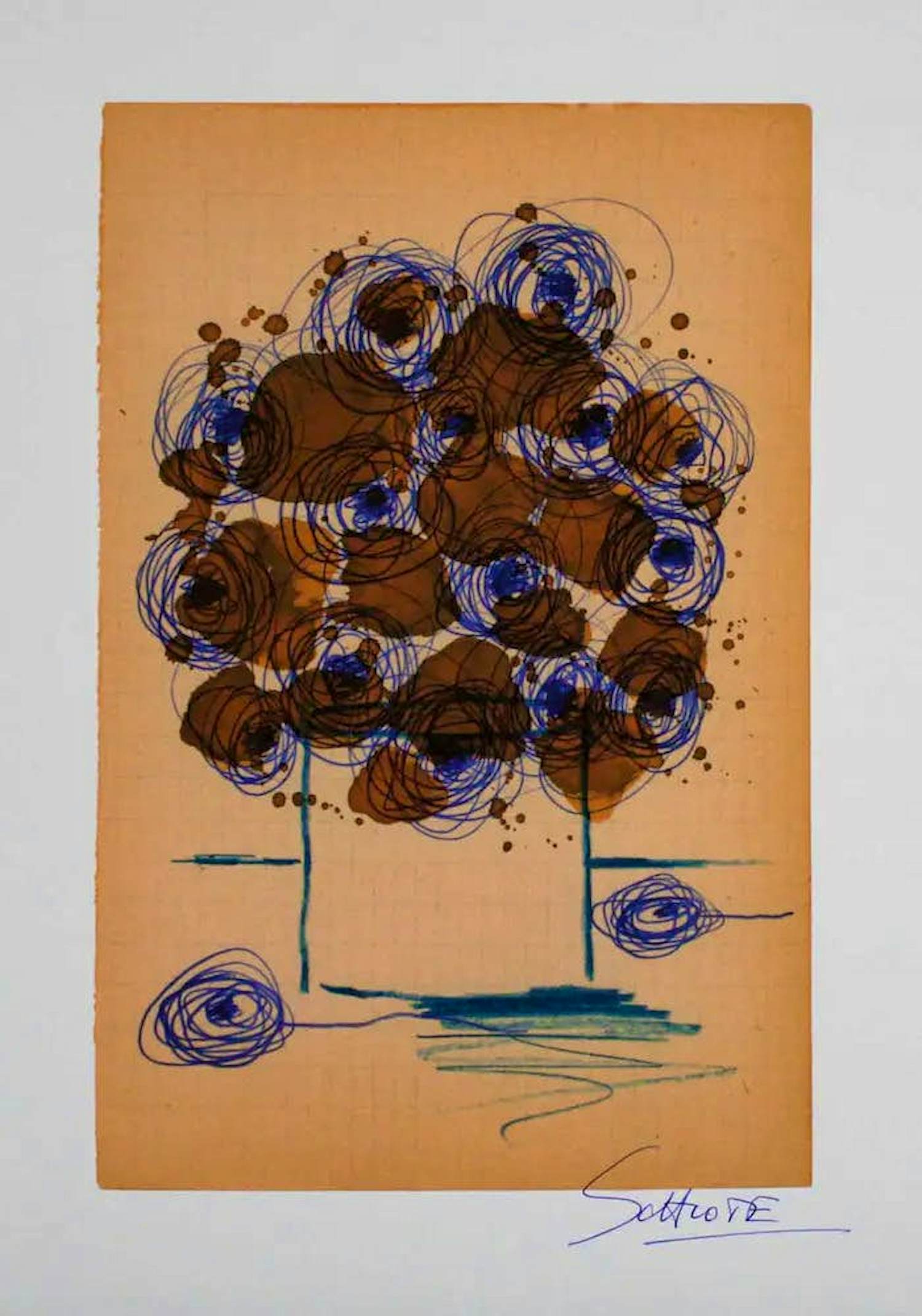 Wilhelm Schlote - Kleurenzeefdruk BLOEMENBOEKET Handgesigneerd verkocht voor € 39!