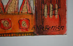 Anne Rensen - 2 figuren, prachtig ingelijst kopen? Bied vanaf 75!
