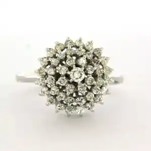 18k witgouden rozetring bezet met diamanten totaal 0.40 ct - rm 18.25 kaufen? Bieten Sie von 800!