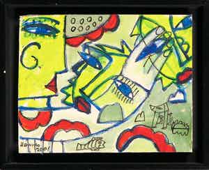 Hannes Kuiper - Acryl op doek, Zonder titel verkocht voor € 40!