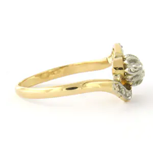 ART NOUVEAU 18k goud met platina ring met Bolsjewiek en roos diamant tot. 0.25ct kopen? Bied vanaf 375!