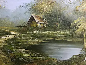 Niet of onleesbaar gesigneerd - Bosgezicht met vennetje kopen? Bied vanaf 1!