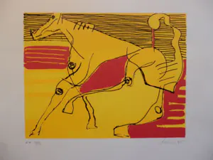 Peter Diem - Kleurenzeefdruk PAARDEN Handgesigneerd kaufen? Bieten Sie von 45!