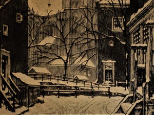 Cornelis Brandenburg - Originele gesigde 1920 ETS - Amsterdam "de Jordaan en Westerkerk in de sneeuw" kopen? Bied vanaf 10!