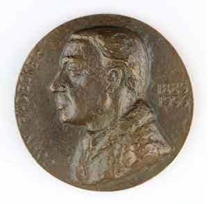 Han Radecker - Bronzen penning: John Rädecker, 1956 verkocht voor € 70!