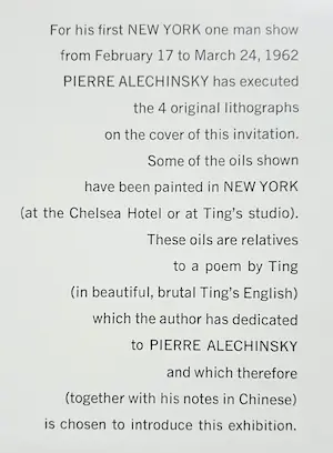Pierre Alechinsky - Eerste solotentoonstelling NY (1962), catalogus met 4 originele litho’s kopen? Bied vanaf 125!