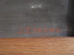 Jacob Eskens - Naïeve Amsterdamse schilder - olieverf - stadsgezicht met personen - gesigneerd kopen? Bied vanaf 68!