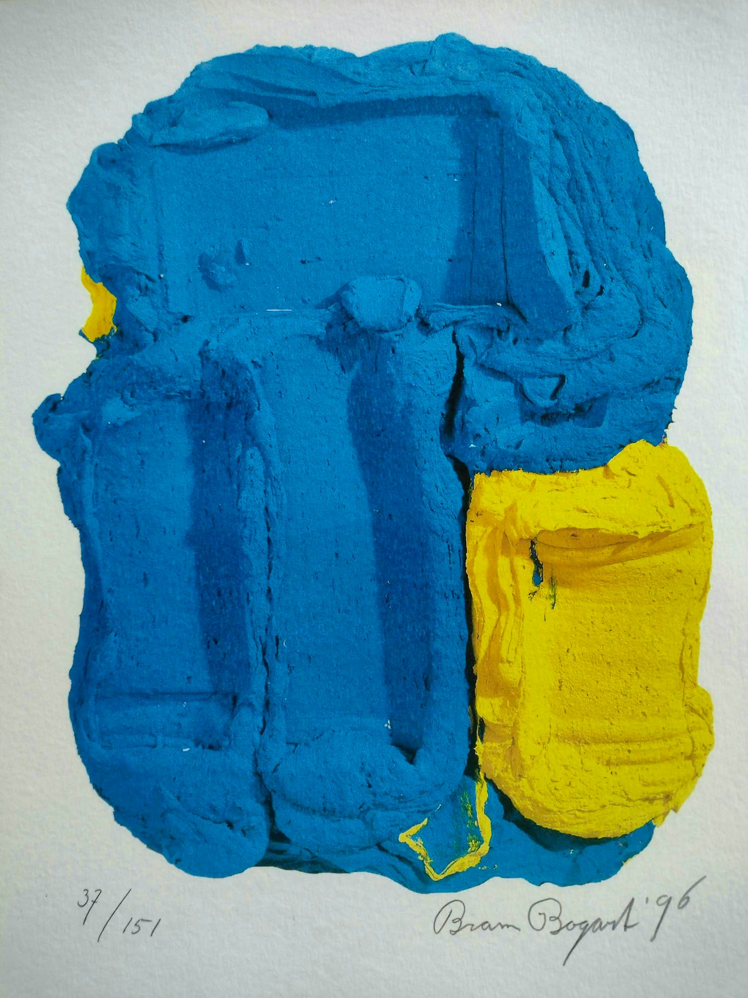 Bram Bogart - Yellow and blue verkocht voor € 475!