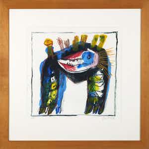 Geert Vrijdag - Litho, Zonder titel - Ingelijst verkocht voor € 50!