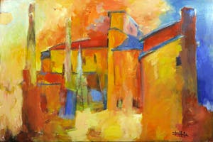 Henk van der Heijden - Acryl op doek, Zonder Titel - Ingelijst kopen? Bied vanaf 1!