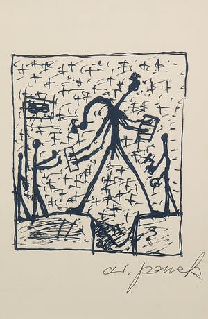 A.R. Penck - Zeldzame handgesigneerde litho, Zonder titel - Ingelijst kopen? Bied vanaf 1!