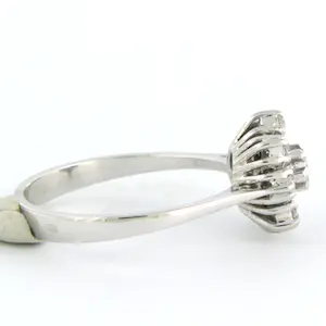 14k witgouden ring bezet met briljant en single cut geslepen diamant tot. 0.15ct kopen? Bied vanaf 260!