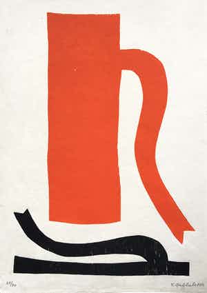 Klaas Gubbels - houtdruk ‘Baselitz’ - 2011 - oplage 40 ex. verkocht voor € 425!