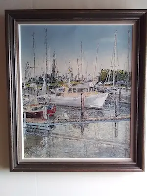 Niet of onleesbaar gesigneerd - Zicht op jachthaven van Antwerpen kopen? Bied vanaf 1!