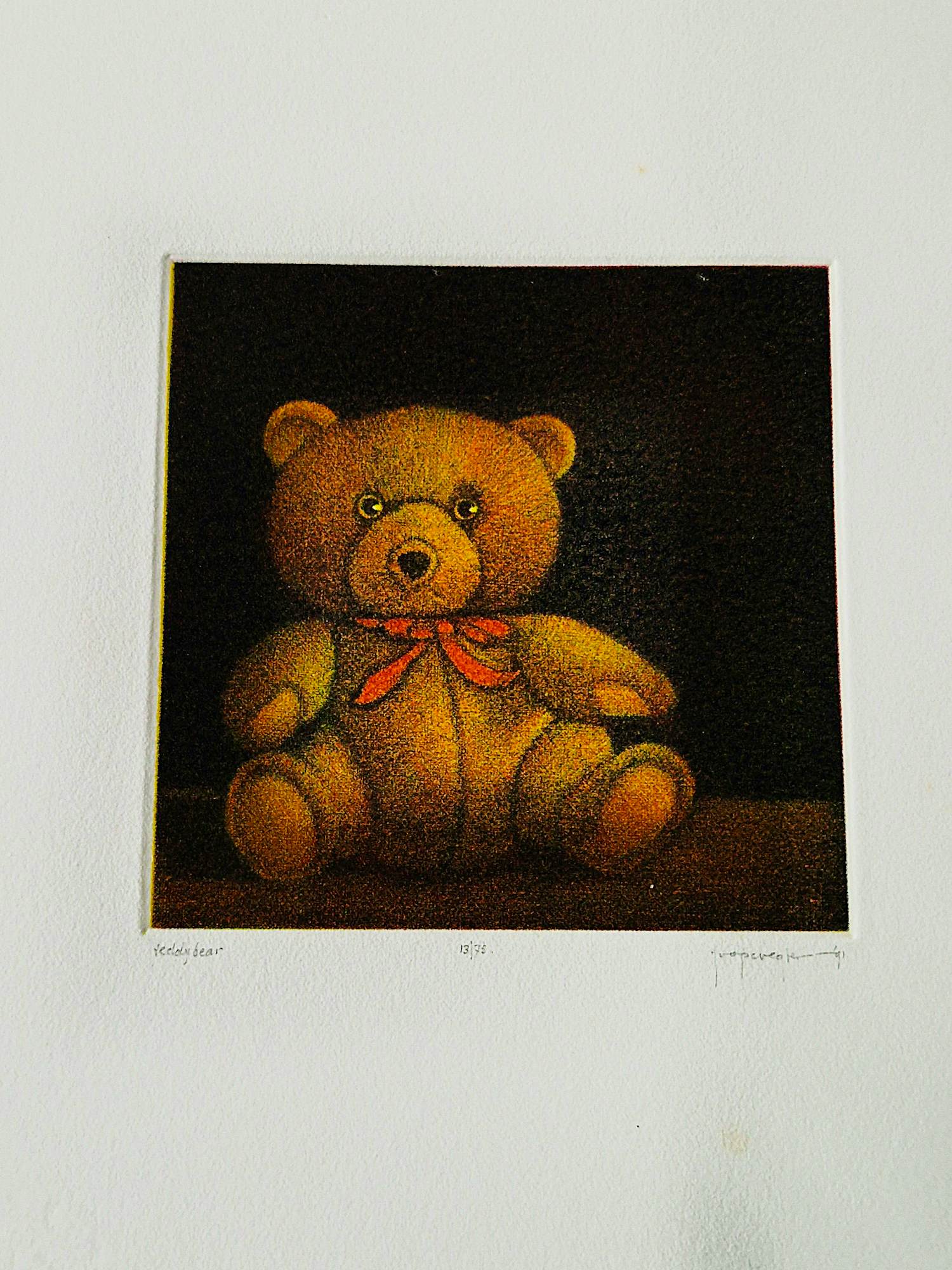 Joop Vegter - Fraaie kleine mezzotint "teddy bear" - bep. oplage (75) - potloodgesigneerd kopen? Bied vanaf 45!